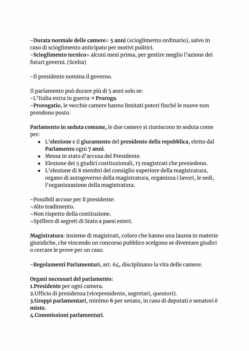 IL PARLAMENTO
Il Parlamento è l'organo costituzionale principale, perché ha la
caratteristica della rappresentatività, nel senso che è l'uni
