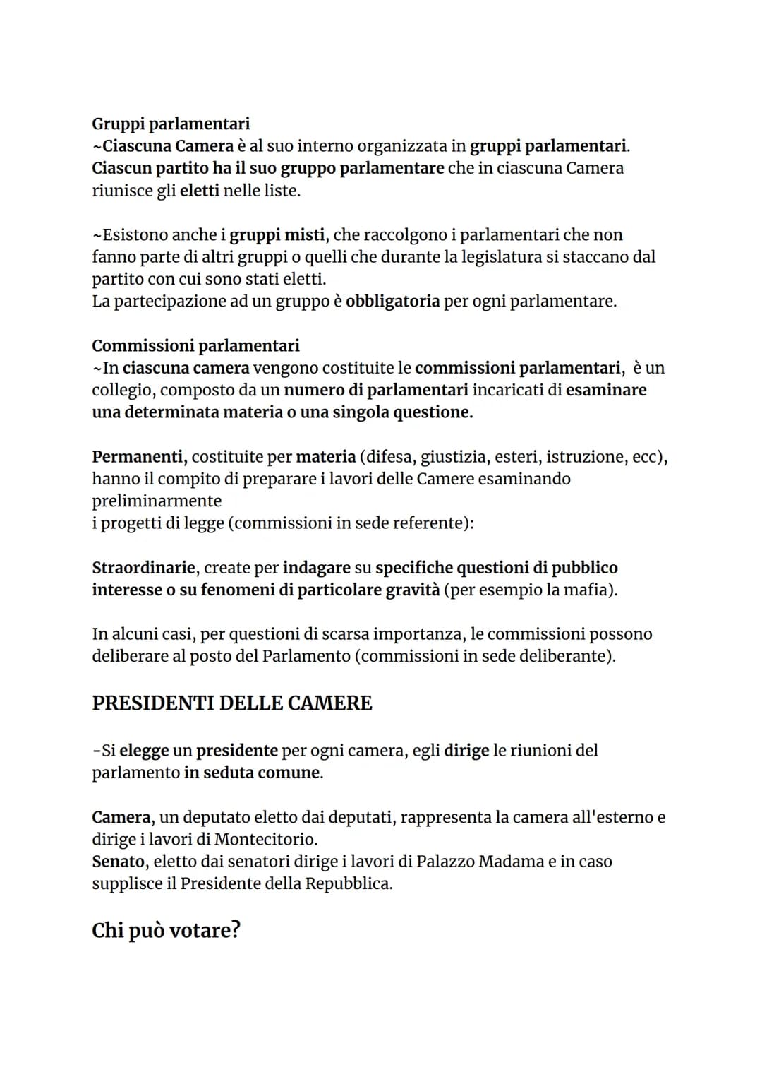 IL PARLAMENTO
Il Parlamento è l'organo costituzionale principale, perché ha la
caratteristica della rappresentatività, nel senso che è l'uni