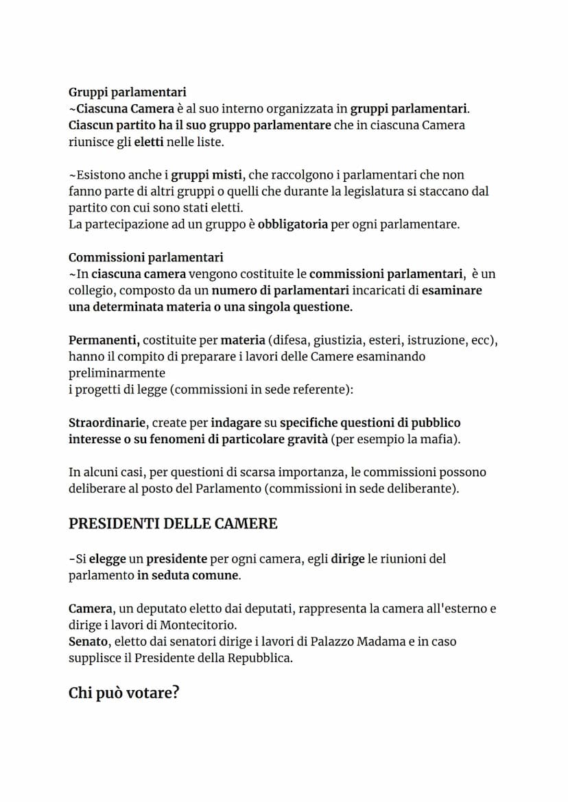 IL PARLAMENTO
Il Parlamento è l'organo costituzionale principale, perché ha la
caratteristica della rappresentatività, nel senso che è l'uni