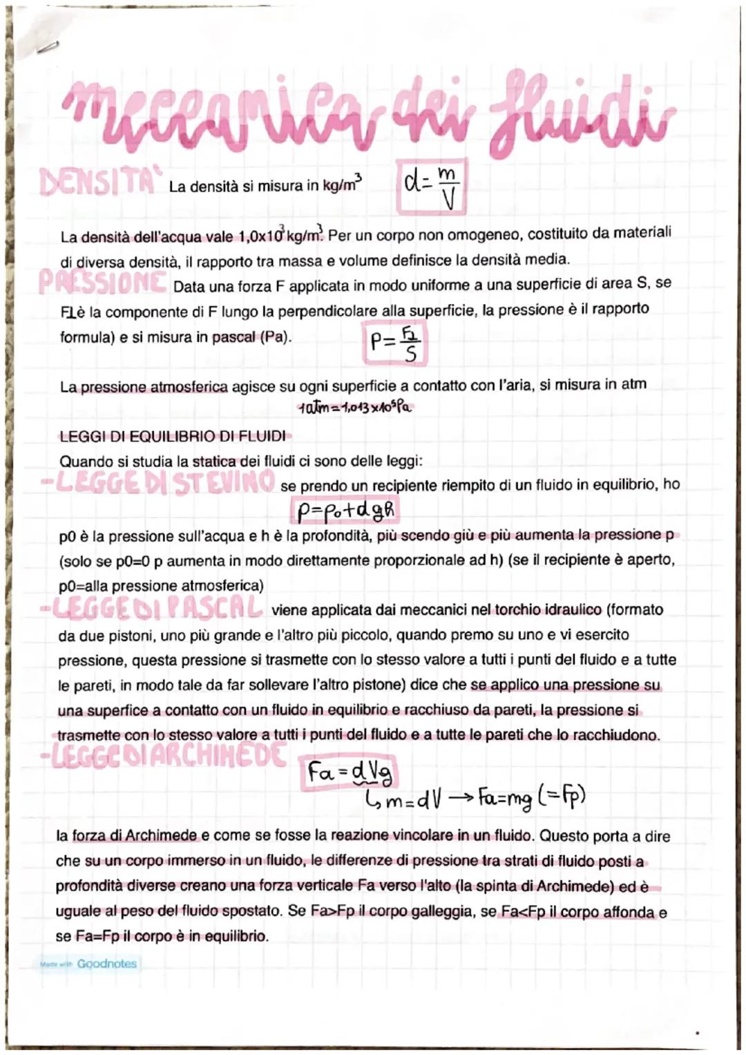meccanica di fluidi
DENSITA
La densità si misura in kg/m³ d=m
V
La densità dell'acqua vale 1,0x10 kg/m² Per un corpo non omogeneo, costituit