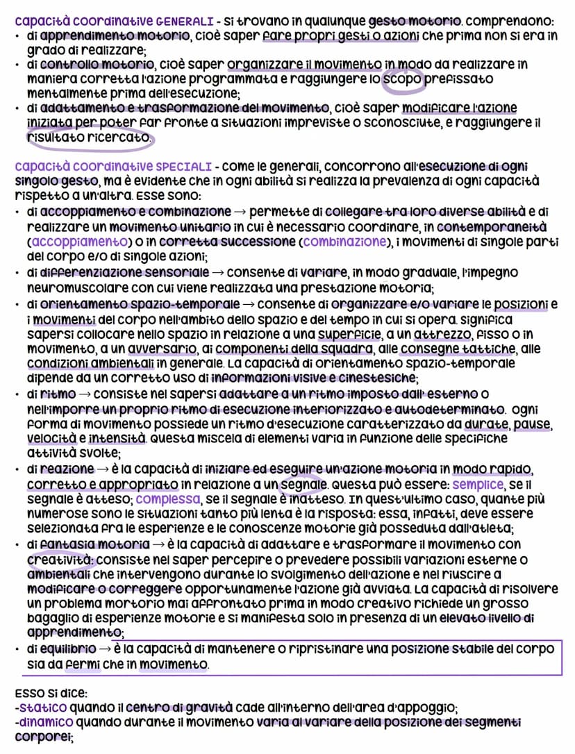 la coordinazione
MOVIMENTO - è un'attività muscolare che si realizza nel mantenimento di una postura,
dell'equilibrio e nello spostamento de