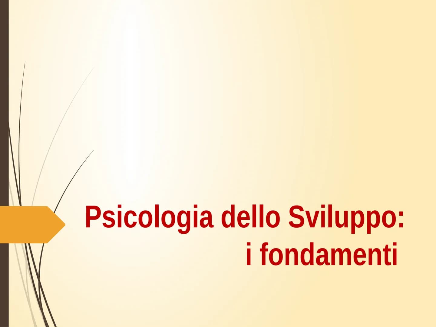 Area Psico/Pedagogica Psicologia dello Sviluppo:
i fondamenti Lo Sviluppo
E un processo caratterizzato da quell'insieme di cambiamenti
che s
