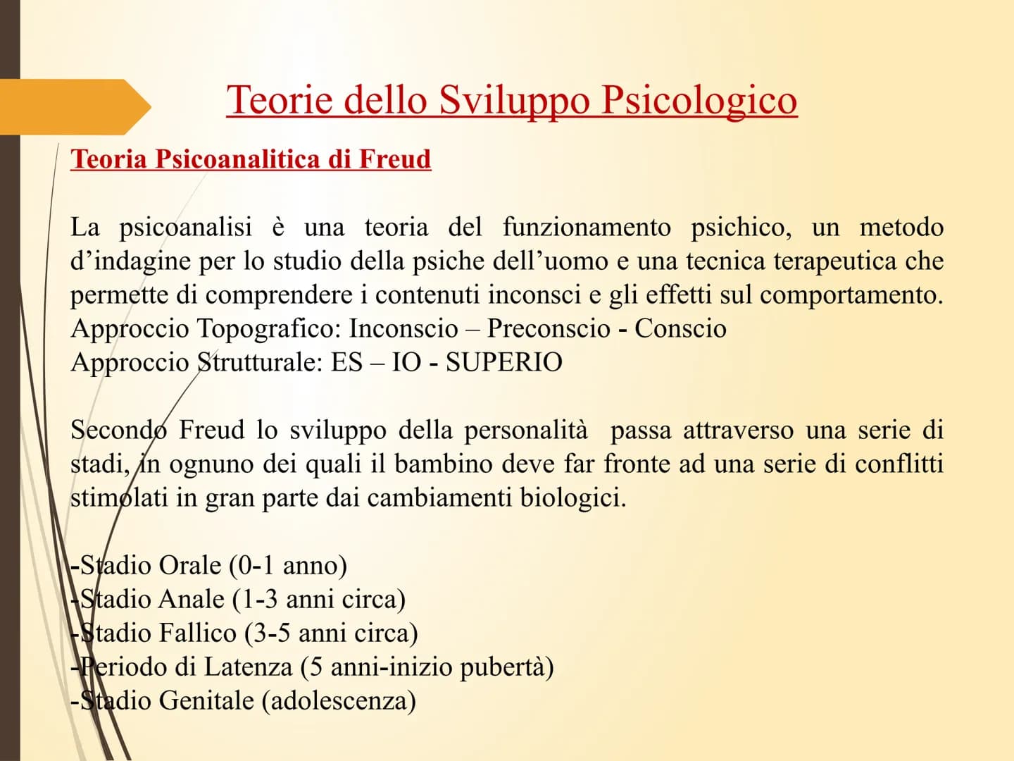 Area Psico/Pedagogica Psicologia dello Sviluppo:
i fondamenti Lo Sviluppo
E un processo caratterizzato da quell'insieme di cambiamenti
che s