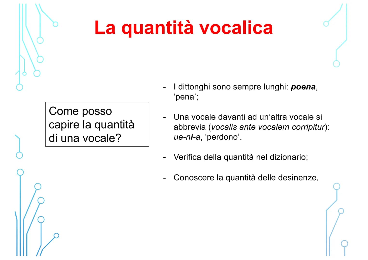 قرمز
Vi
Corso di latino
per principianti
LEZIONE 1
FONOLOGIA: l'alfabeto, la pronuncia, la quantità
vocalica, la divisione in sillabe, l'acc