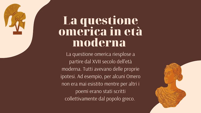 H
17-09-2022
La questione
Omerica
Sofia Coschignano Che cos'è?
Con questione omerica si intende il
dibattito nato intorno agli studiosi,
sul