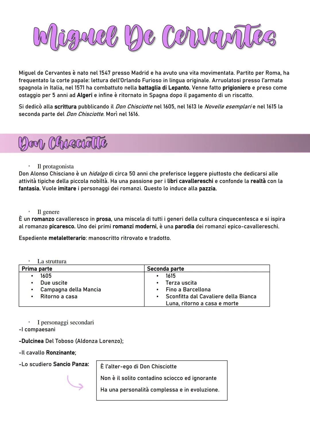 # Miguel De Cervantes

Miguel de Cervantes è nato nel 1547 presso Madrid e ha avuto una vita movimentata. Partito per Roma, ha
frequentato l