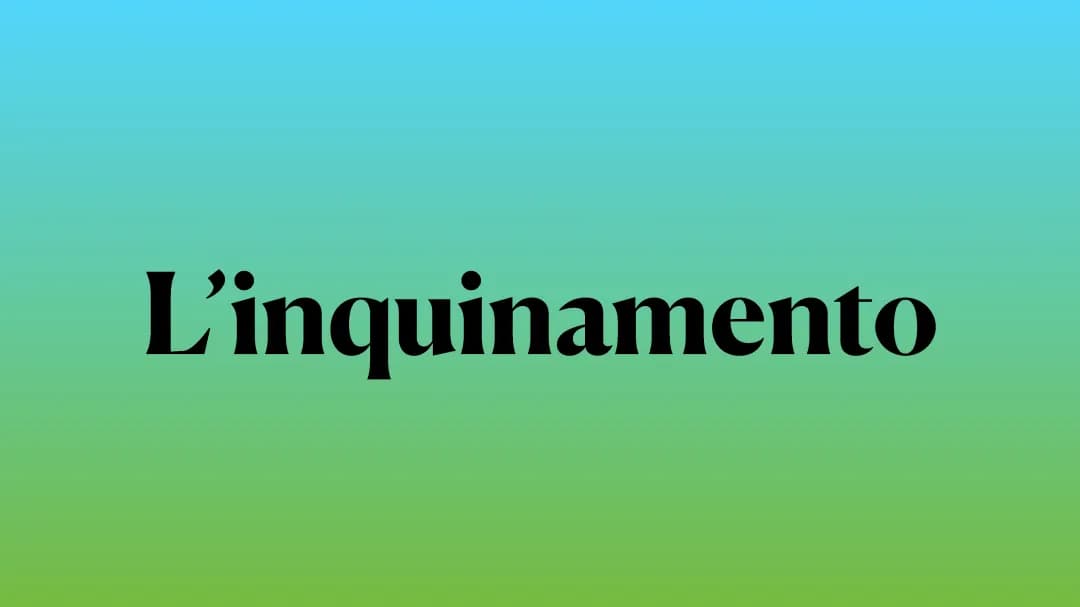 L’inquinamento
