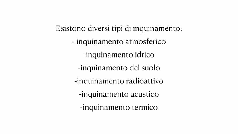 L'inquinamento L'inquinamento è un'alterazione
dell' ambiente, naturale o
artificiale, da parte di elementi
inquinanti. Questo può provocare