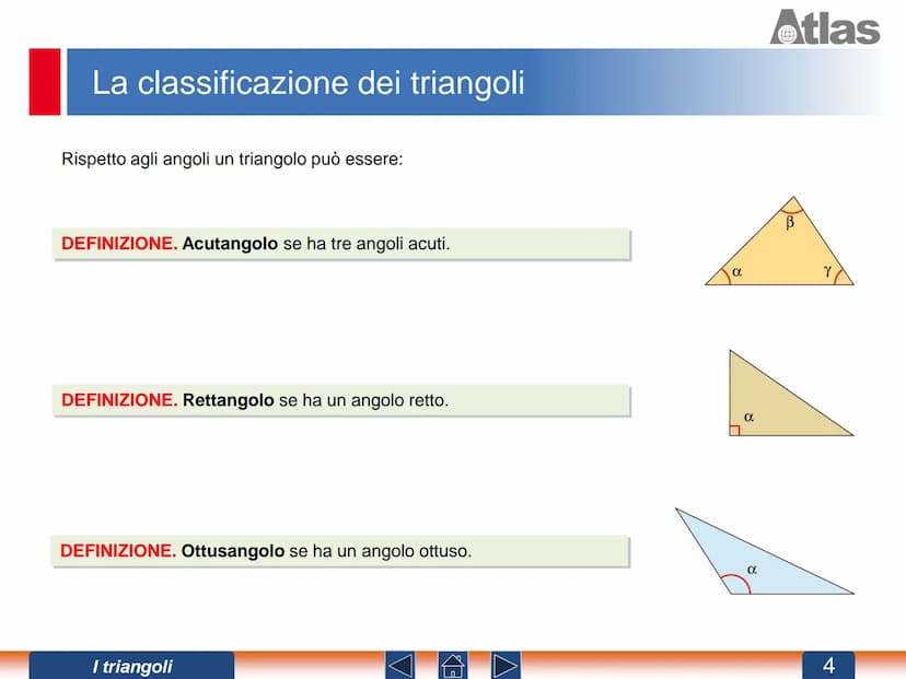 Gli elementi di un triangolo
Per disegnare un triangolo occorre congiungere
con dei segmenti tre punti non allineati.
Nel triangolo si disti