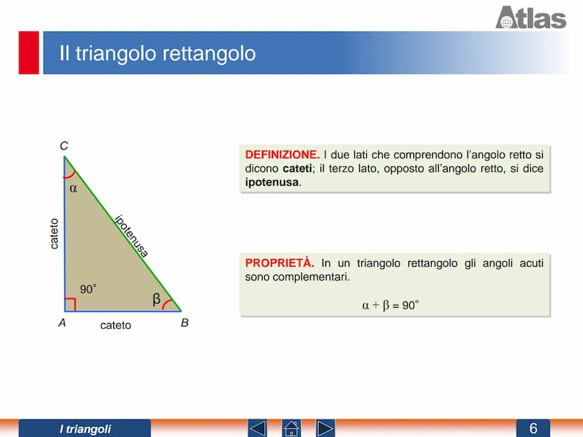 Gli elementi di un triangolo
Per disegnare un triangolo occorre congiungere
con dei segmenti tre punti non allineati.
Nel triangolo si disti