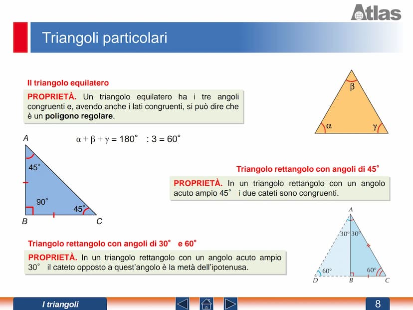 Gli elementi di un triangolo
Per disegnare un triangolo occorre congiungere
con dei segmenti tre punti non allineati.
Nel triangolo si disti