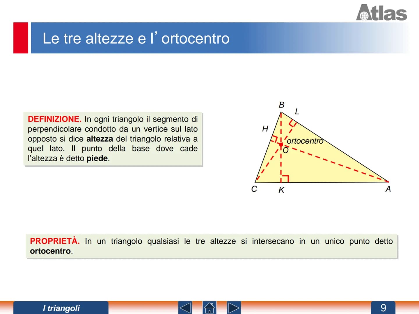 Gli elementi di un triangolo
Per disegnare un triangolo occorre congiungere
con dei segmenti tre punti non allineati.
Nel triangolo si disti