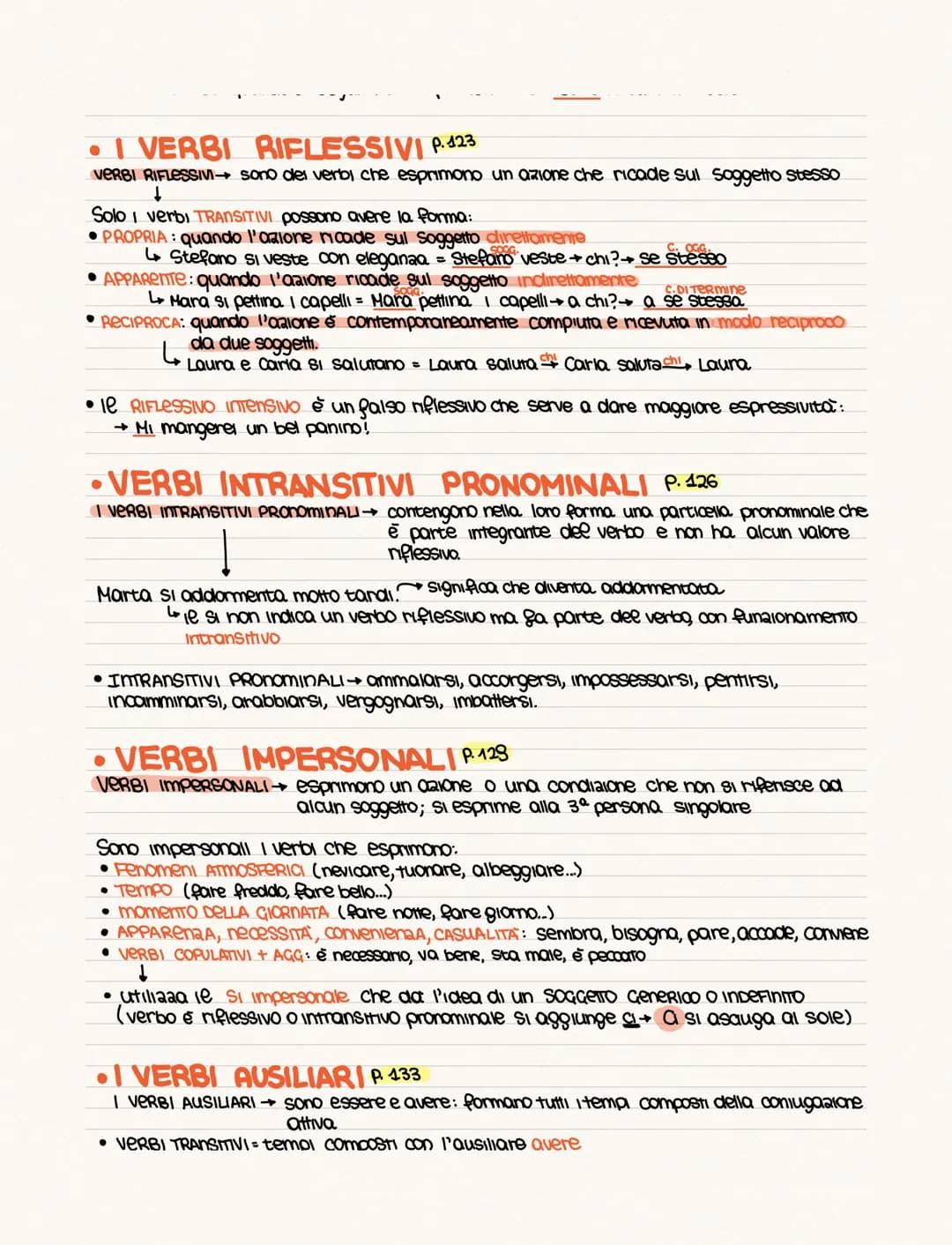 ● VERBI PREDICATIVI E COPULATIVI P. 111
PREDICATIVI Sono dotati di un significato proprio e forniscono un informazione precisa sue
soggetto.