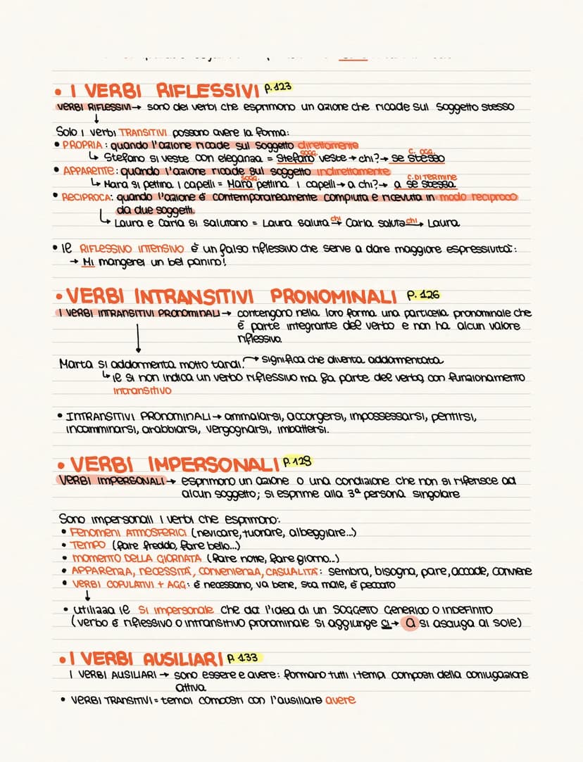 ● VERBI PREDICATIVI E COPULATIVI P. 111
PREDICATIVI Sono dotati di un significato proprio e forniscono un informazione precisa sue
soggetto.