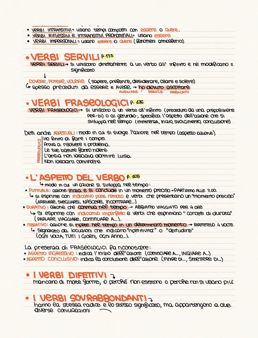 ● VERBI PREDICATIVI E COPULATIVI P. 111
PREDICATIVI Sono dotati di un significato proprio e forniscono un informazione precisa sue
soggetto.