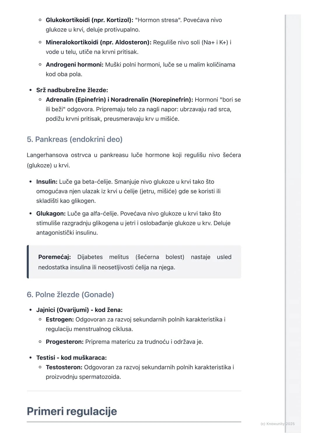 # Endokrini sistem

## Uvod u endokrini sistem

Endokrini sistem je, pored nervnog sistema, ključni regulatorni sistem u našem
telu. Dok ner