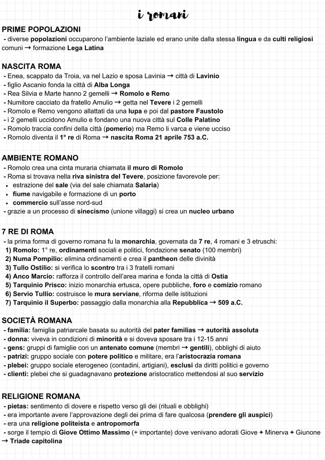 i romani
PRIME POPOLAZIONI
- diverse popolazioni occuparono l'ambiente laziale ed erano unite dalla stessa lingua e da culti religiosi
comun