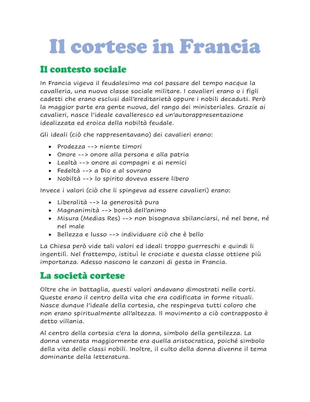 Il Periodo Cortese in Francia: Storia e Amore