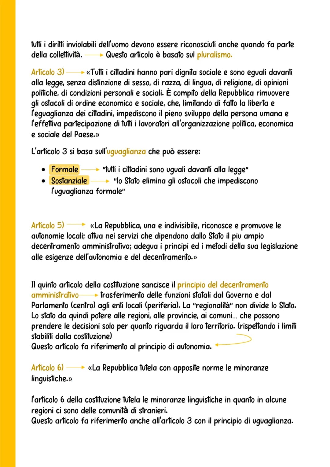 ARTICOLO 1)
sovranita
i principi
fondamentali
«L'Italia e una Repubblica democratica, fondata sul lavoro. La
appartiene al popolo, che la es
