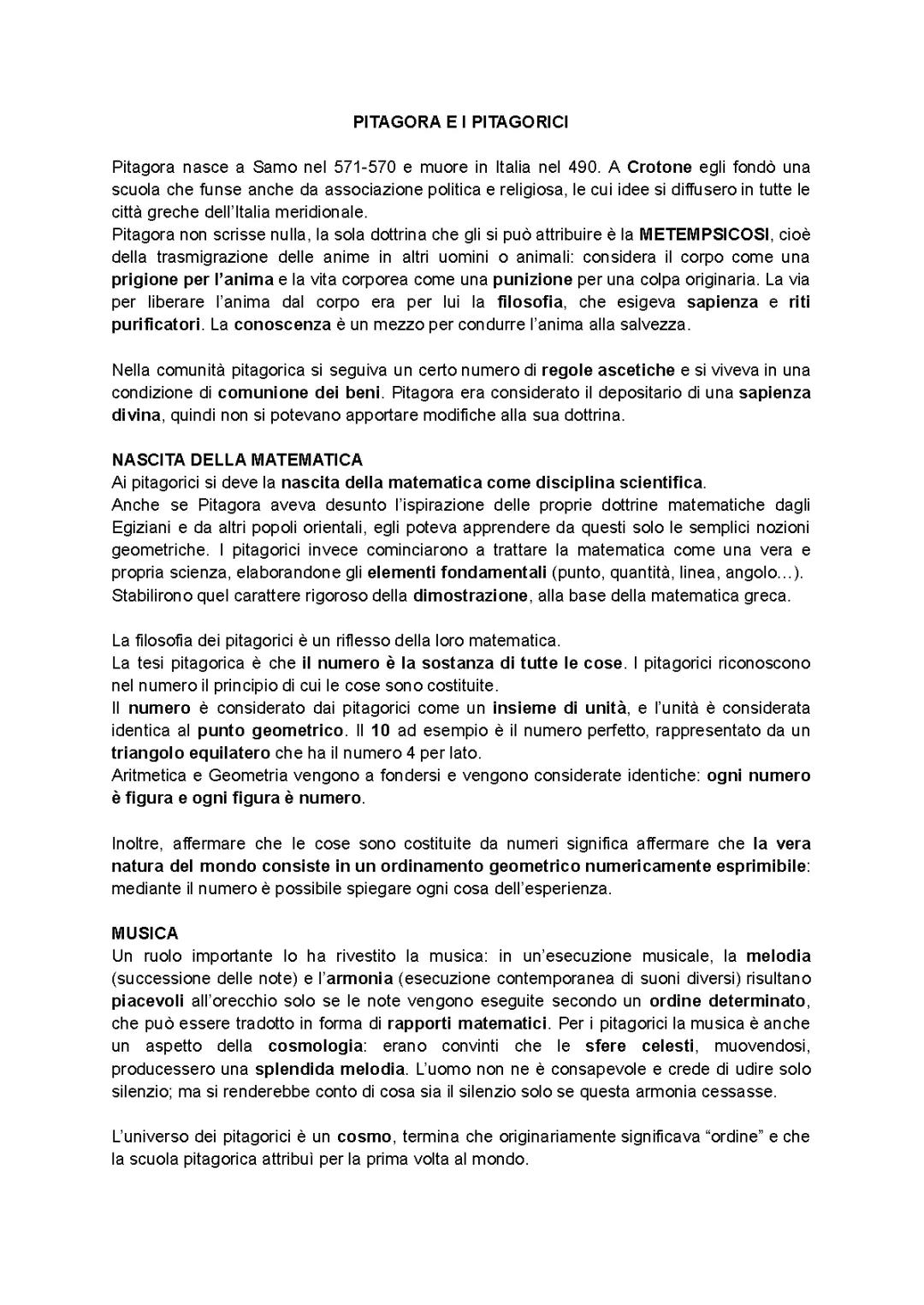 Pitagora e i Pitagorici