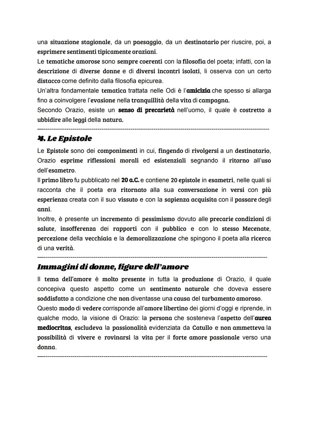 # ORAZIO

Vita:
Orazio è nato nel 65 a.C. a Venosa da un liberto (schiavo diventato libero).
Riuscì a ottenere un'educazione completa, grazi