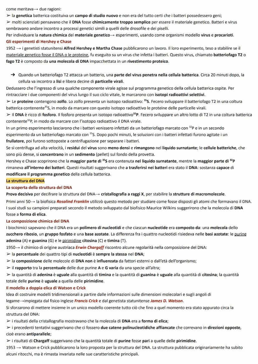 IL LINGUAGGIO DELLA VITA
I geni sono fatti di DNA
Le basi molecolari dell'ereditarietà
Seconda metà dell'800→ cominciò a farsi strada l'idea