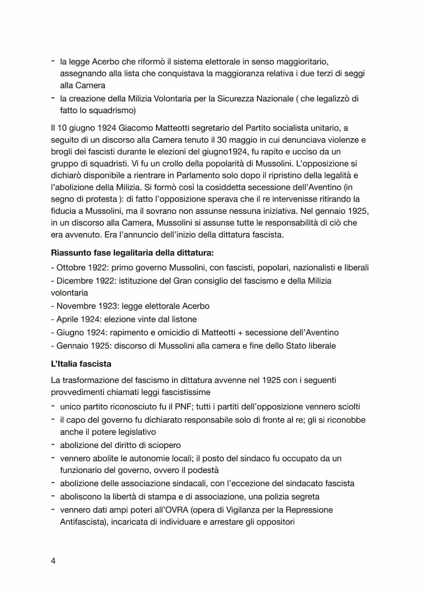 L'avvento del fascismo in Italia
DOPOGUERRA
I problemi del dopoguerra I Trattati di Parigi (1919-1920) intendevano creare un
nuovo equilibri