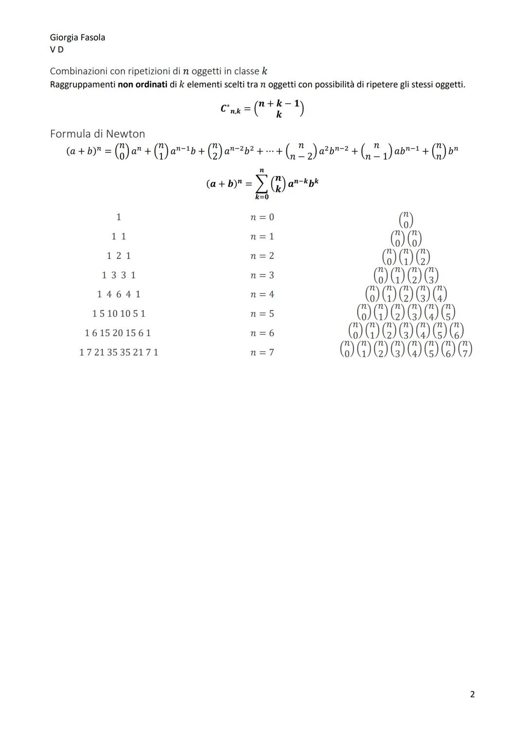 Giorgia Fasola
VD
Calcolo combinatorio
Principio fondamentale del calcolo combinatorio
Se un oggetto è univocamente individuato da una seque