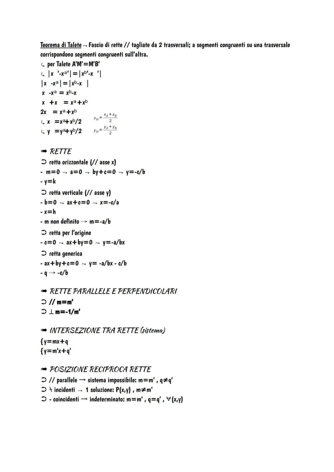 LA RETTA
EQUAZIONE RETTA PUO' ESSERE:
forma esplicita: y=mx+q
forma implicita: ax+bx+c=0
EQUAZIONE RETTA SE CONOSCO 1 PUNTO E IL COEFFICIENT