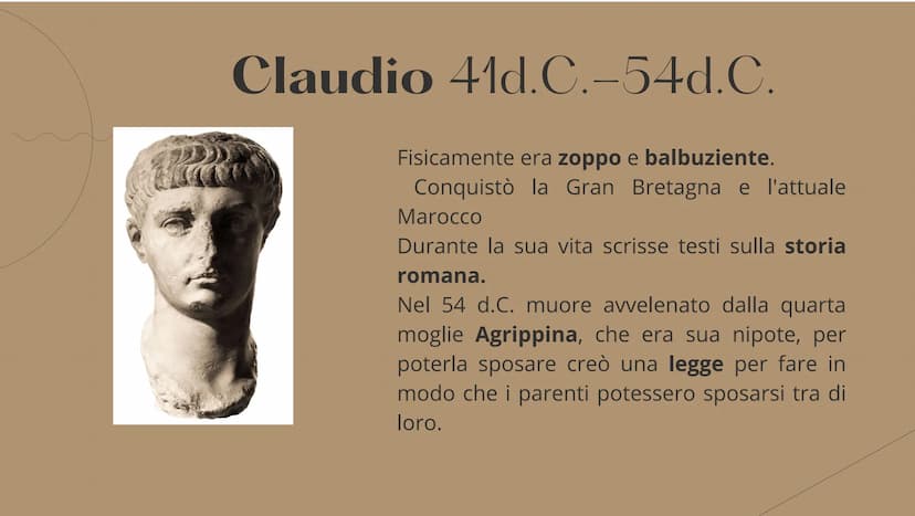 1
1
DINASTIA
GIULIO-CLAUDIA
27 a.C. al 68 d.C
↑ La successione di Augusto
Con dinastia Giulio-Claudia si indica la famiglia alla
quale appar