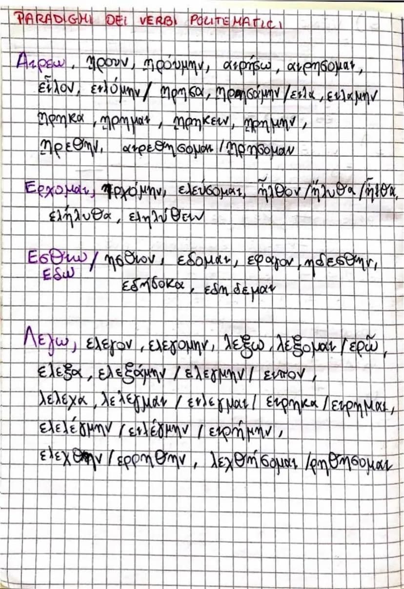 9
• Ceassi verbalw
Tempi vousae
Paradigmi
(-00)
(-εις)
(-ει)
-τον
-τον
VERBI
-μεν
τε
-ντι (> -ουσι)
Desirenze
Principall
con atematico
-μαι
