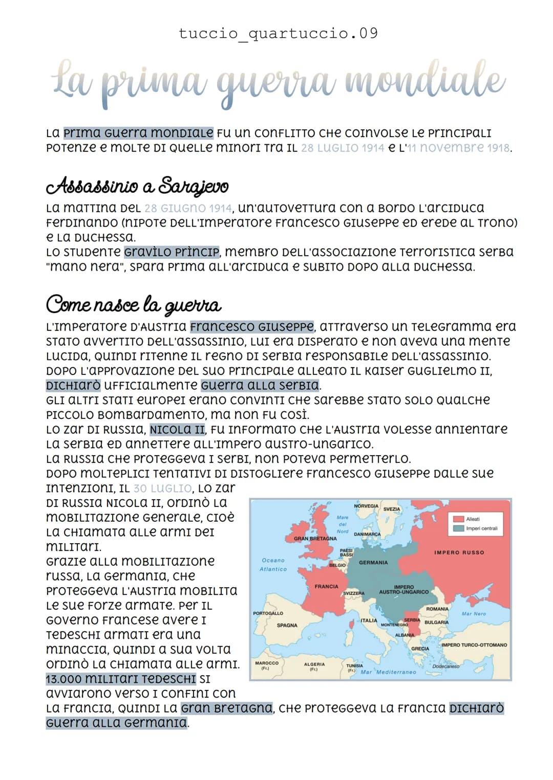 tuccio_quartuccio.09
La prima guerra mondiale
La Prima Guerra monDIALE FU un CONFLITTO CHE COINVOLSE LE PRINCIPALI
POTenze e MOLTE DI QUELLE