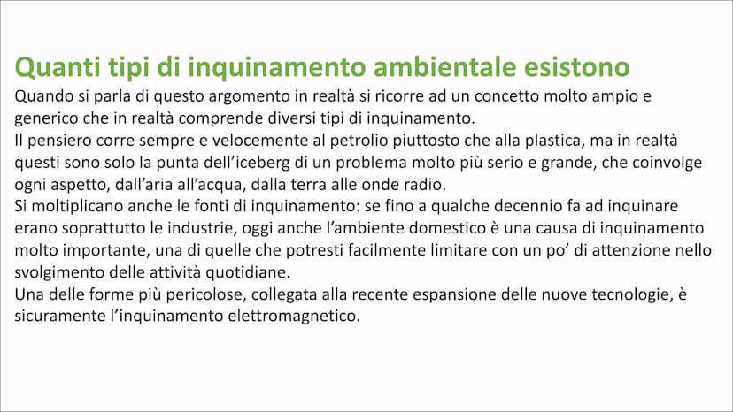 L'inquinamento ambientale è un problema molto sentito negli ultimi anni.
Se per tanto tempo, soprattutto a partire dagli anni Ottanta in poi