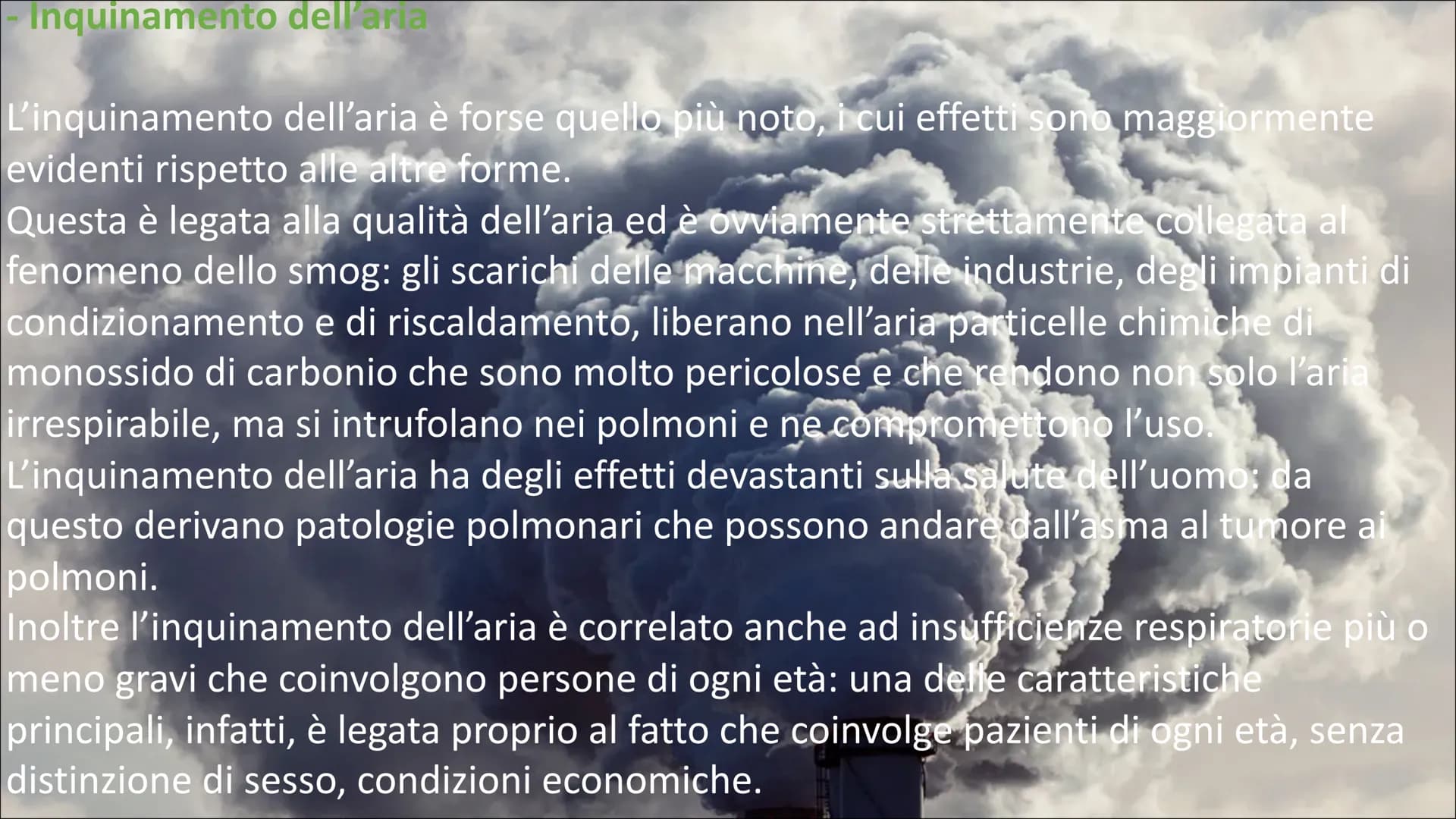 L'inquinamento ambientale è un problema molto sentito negli ultimi anni.
Se per tanto tempo, soprattutto a partire dagli anni Ottanta in poi