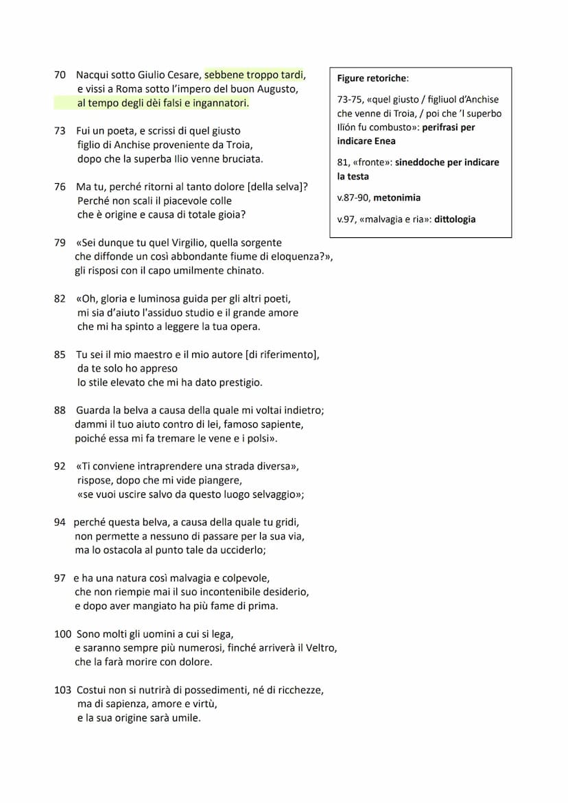Il canto I dell'Inferno
Il Canto I dell'Inferno di Dante Alighieri ha una doppia funzione: apre la prima cantica della
Commedia, quella di a