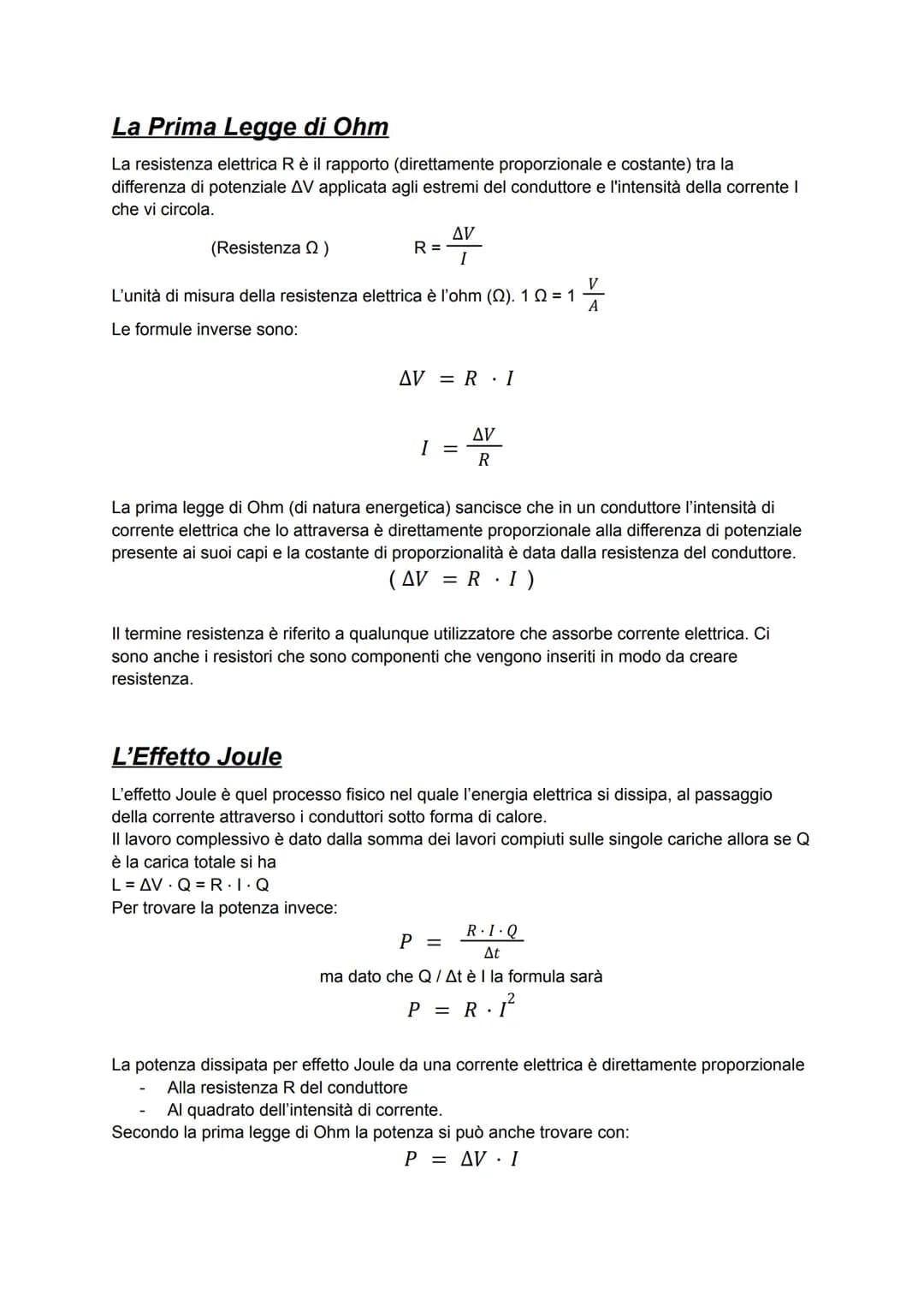 La Corrente Elettrica
La corrente elettrica in un conduttore metallico è un movimento ordinato di elettroni.
Il verso della corrente è conve