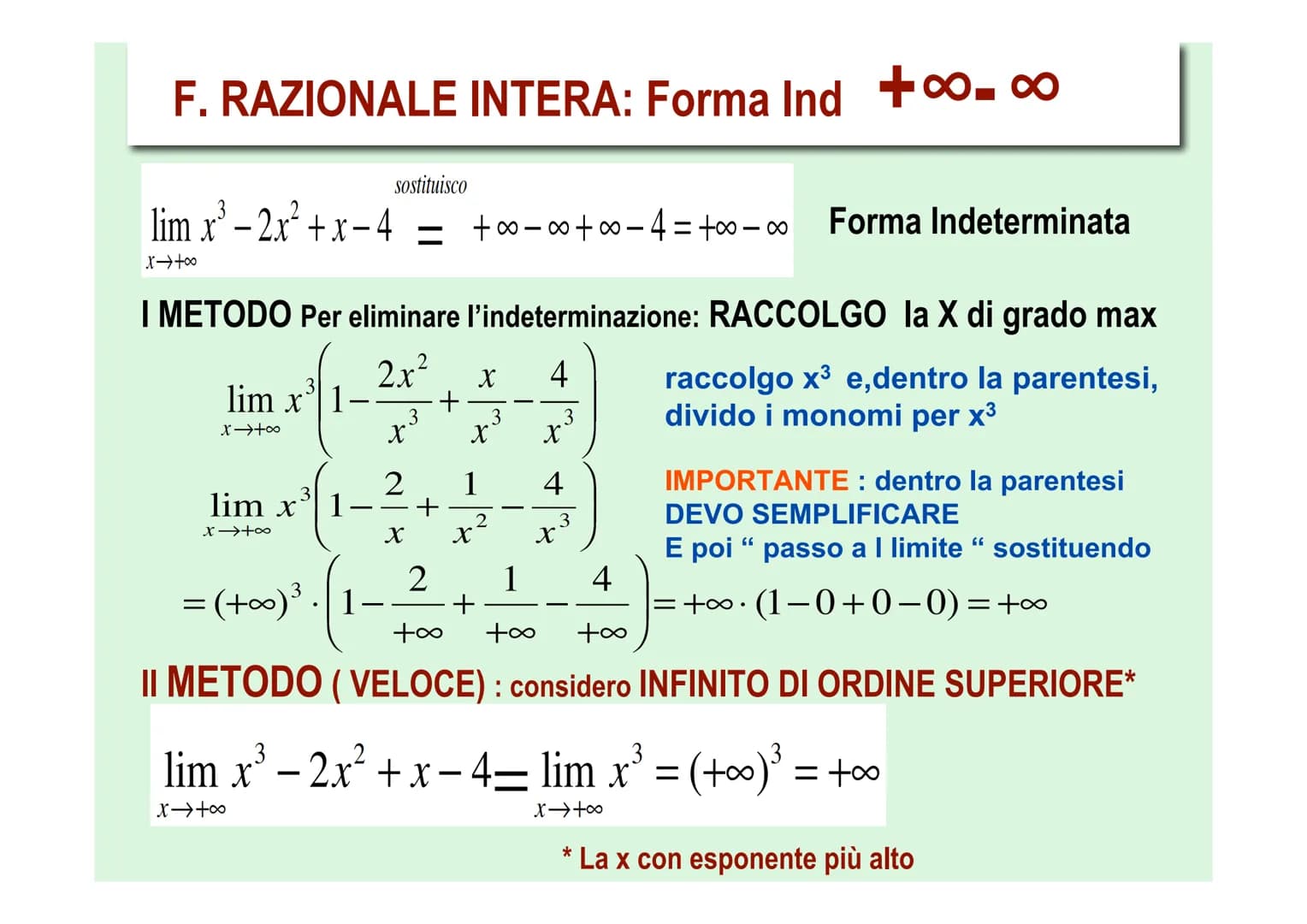 FORME INDETERMINATE
Nel calcolo di limiti, rappresentano
soluzioni non determinate. Esse sono:
-∞+
1⁰0⁰
818
0⁰
0
0
0.∞
PER "TOGLIERE L'INDET