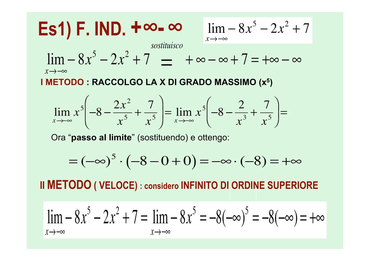 FORME INDETERMINATE
Nel calcolo di limiti, rappresentano
soluzioni non determinate. Esse sono:
-∞+
1⁰0⁰
818
0⁰
0
0
0.∞
PER "TOGLIERE L'INDET