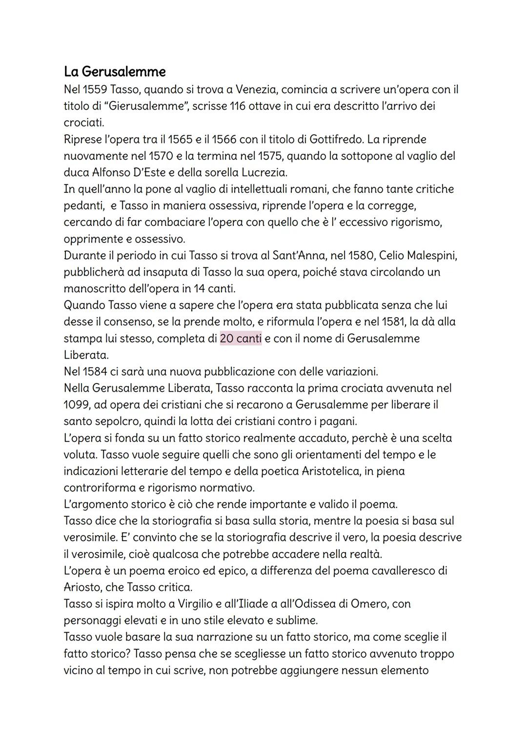 Tasso
Contesto storico
Nel 1559 con la pace di Cateau - Cambrésis l'Italia passa sotto il dominio
spagnolo, sarà un dominio rude e aspro.
La