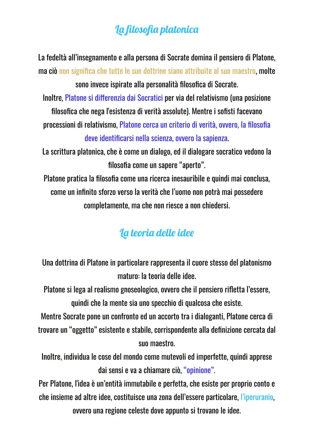 Capitolo III, Filosofia
Platone
Aristocle nacque ad Atene nel 428 a.C. da una famiglia aristocratica, morì nel 347
a.C. Venne soprannominato