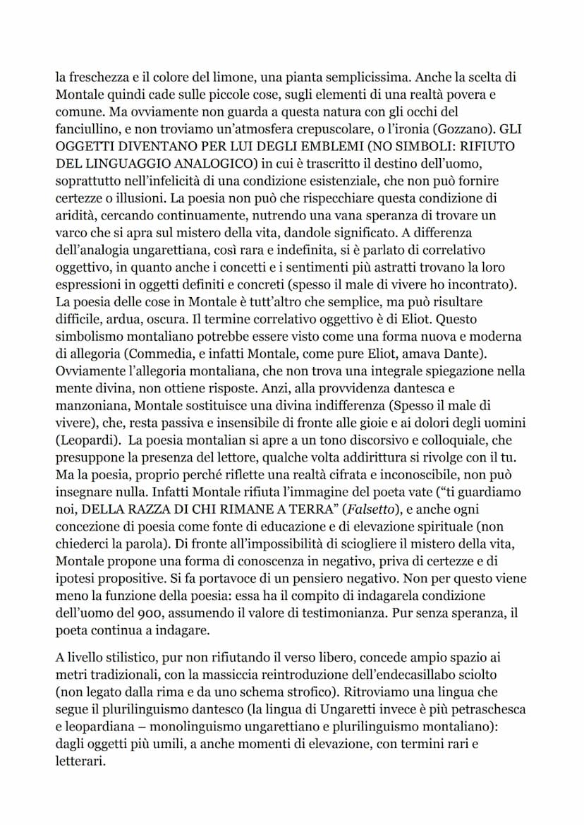 MONTALE
Genova, 1896. Diploma di ragioniere. Molto dotato vocalmente, musica infatti
importantissima, e si vede anche nelle poesie. Partecip