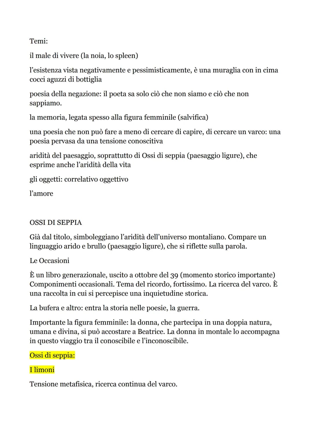 MONTALE
Genova, 1896. Diploma di ragioniere. Molto dotato vocalmente, musica infatti
importantissima, e si vede anche nelle poesie. Partecip