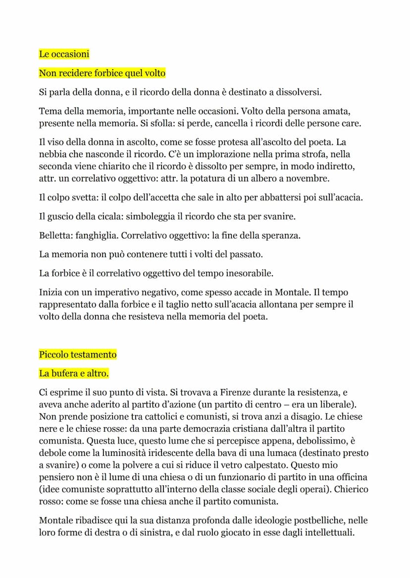MONTALE
Genova, 1896. Diploma di ragioniere. Molto dotato vocalmente, musica infatti
importantissima, e si vede anche nelle poesie. Partecip