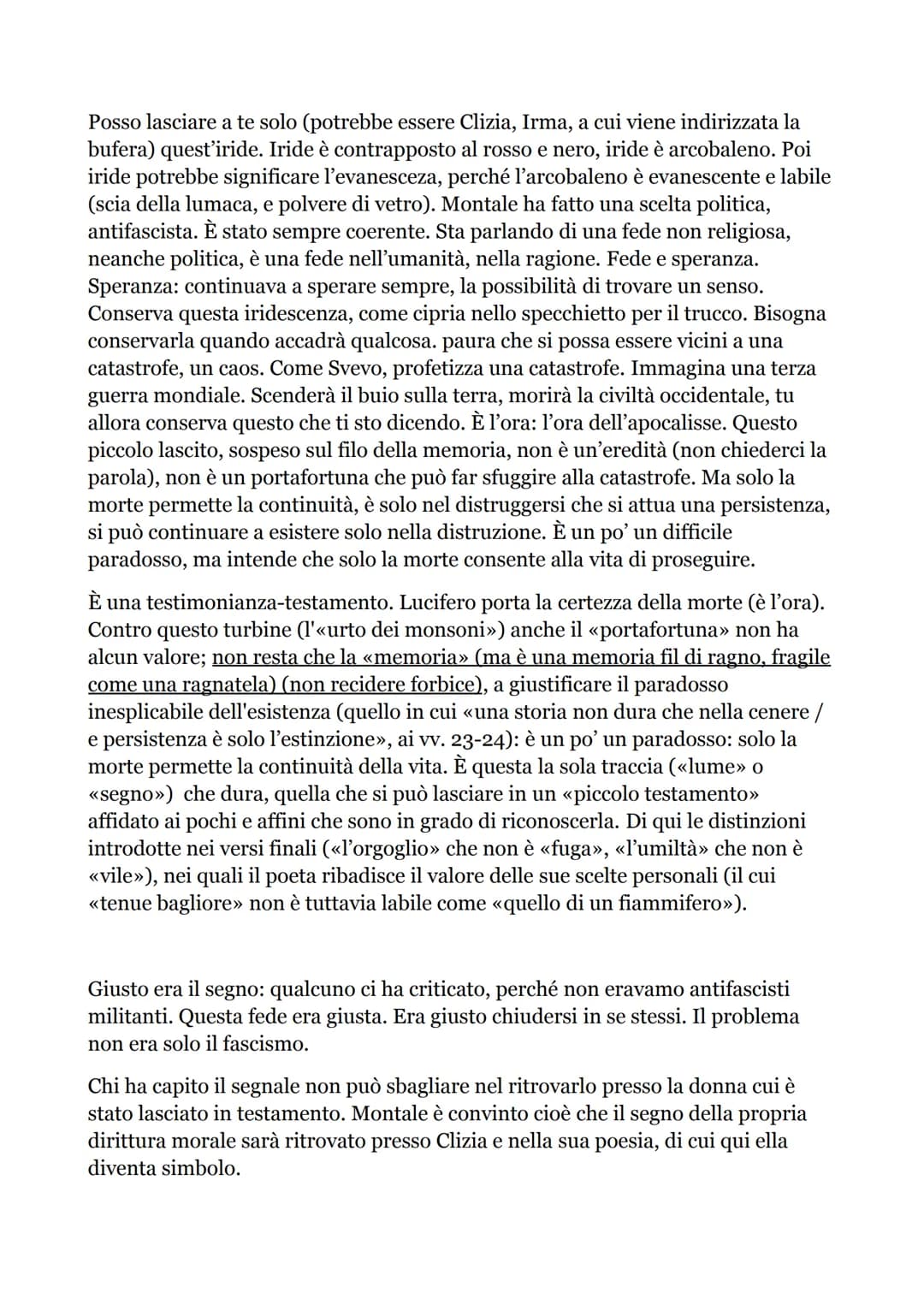 MONTALE
Genova, 1896. Diploma di ragioniere. Molto dotato vocalmente, musica infatti
importantissima, e si vede anche nelle poesie. Partecip