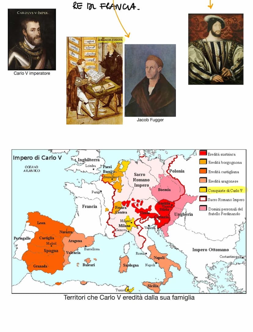 Giovanna
la pazza (Italia
meridionale,
Spagna e
America)
CARLO I
Isabella
di Castiglia
Filippo
il bello (muore nel
1506)
Carlo 5
1506 → DUCA