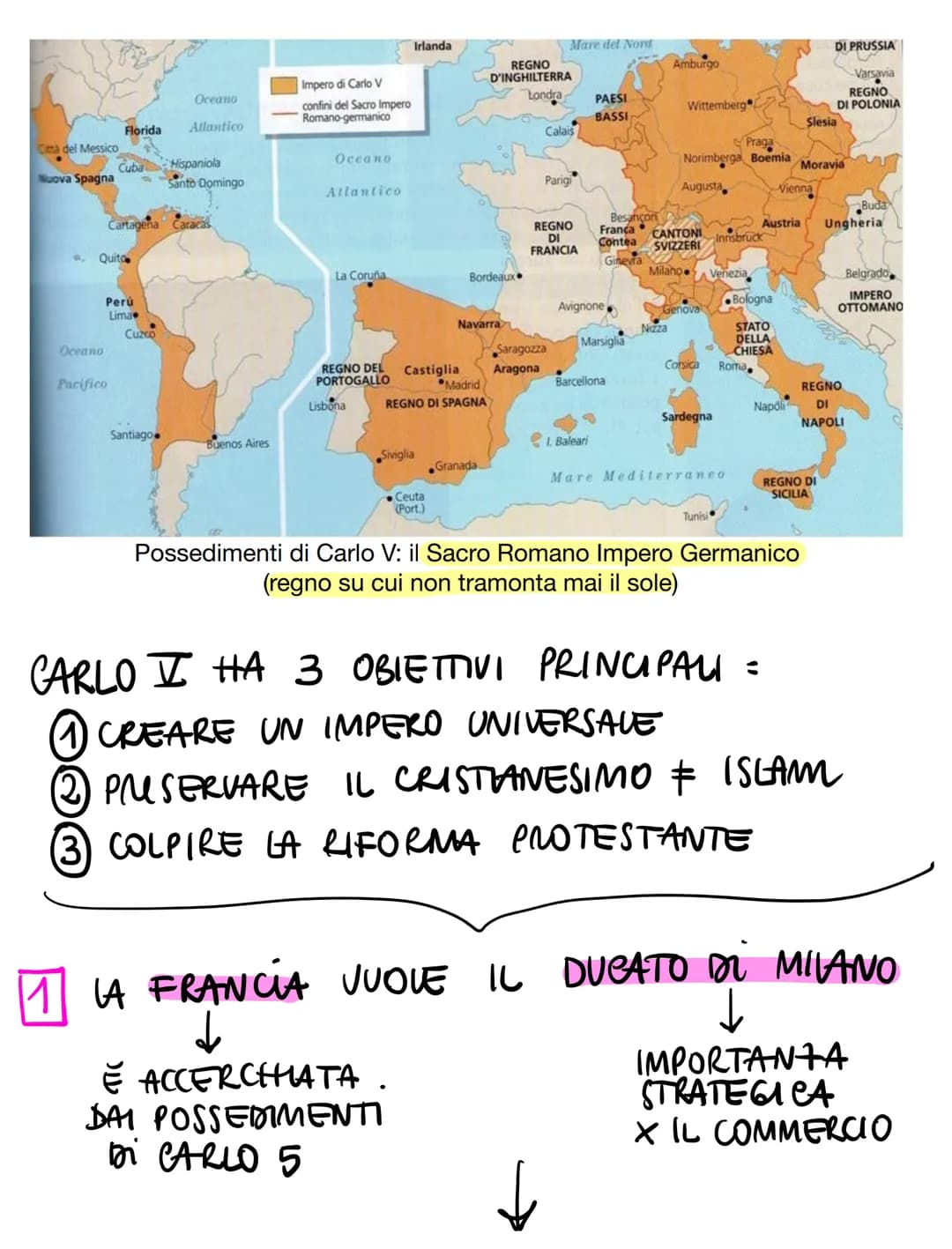 Giovanna
la pazza (Italia
meridionale,
Spagna e
America)
CARLO I
Isabella
di Castiglia
Filippo
il bello (muore nel
1506)
Carlo 5
1506 → DUCA