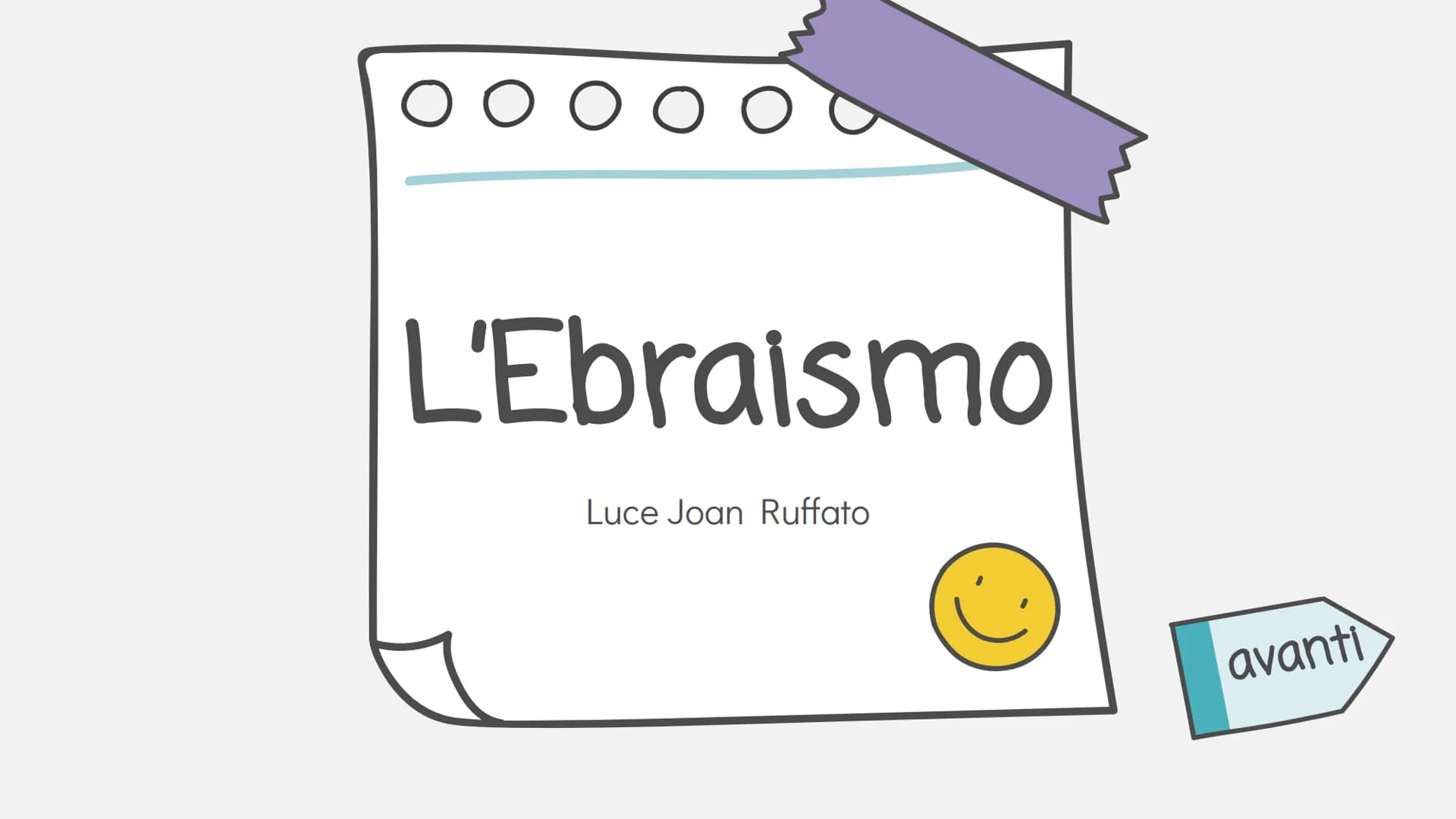 O O O
L'Ebraismo
Luce Joan Ruffato
avanti Introduzione
Le informazioni
principali su questa
religione
Indice
Credenze, Regole
e Testi
Le lor