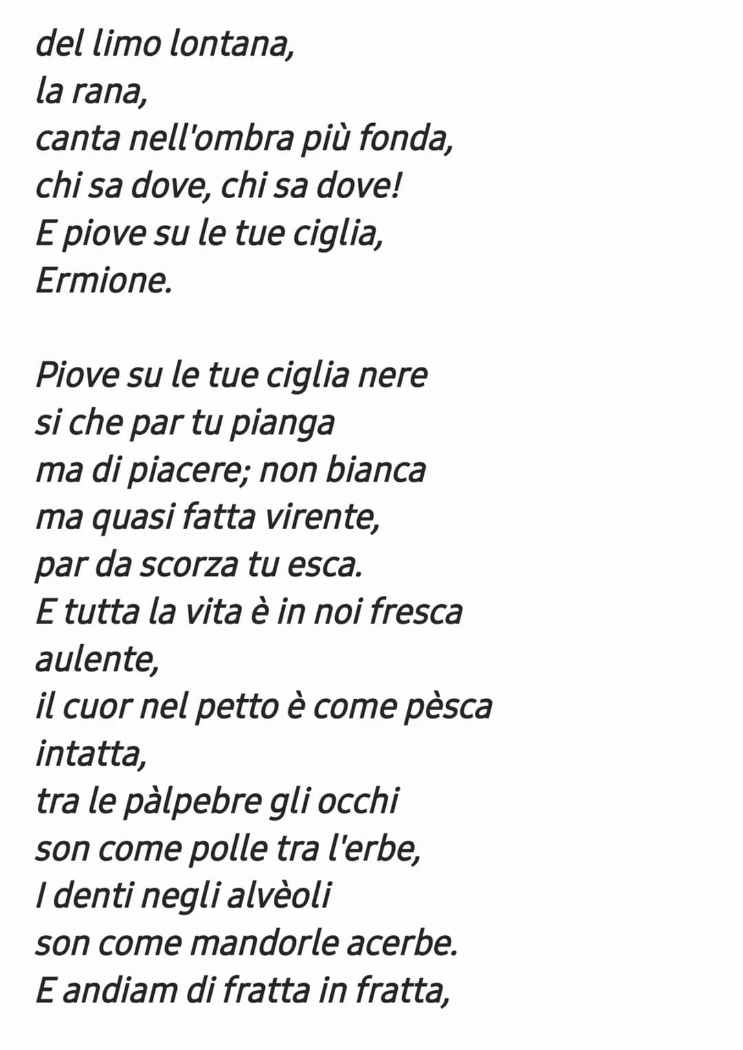 La Pioggia Nel Pineto
La lirica, pubblicata nel 1993, appartiene
alla sezione centrale di Alcyone, dedicata
all'estate. Il poeta, insieme a 