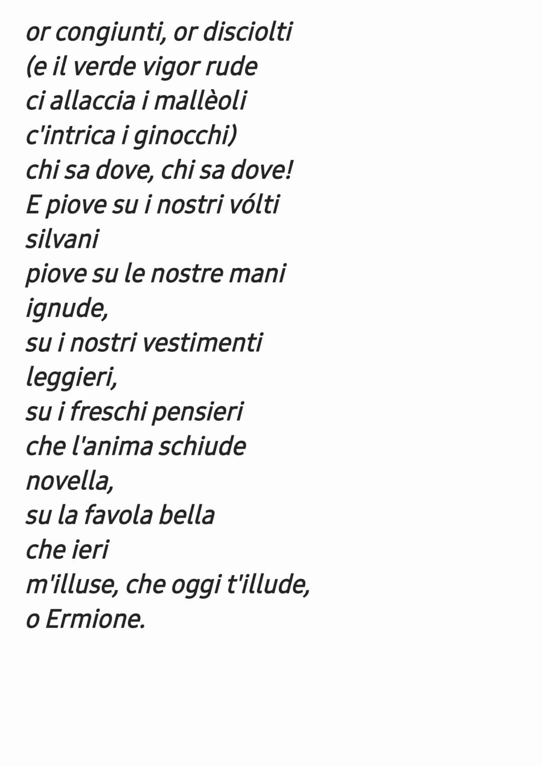 La Pioggia Nel Pineto
La lirica, pubblicata nel 1993, appartiene
alla sezione centrale di Alcyone, dedicata
all'estate. Il poeta, insieme a 