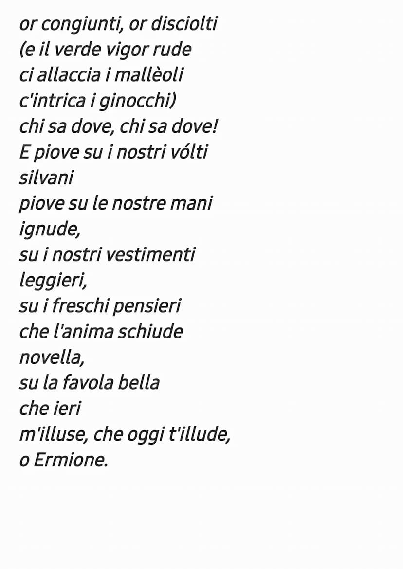 La Pioggia Nel Pineto
La lirica, pubblicata nel 1993, appartiene
alla sezione centrale di Alcyone, dedicata
all'estate. Il poeta, insieme a 